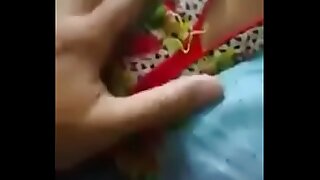 Desi girl pressed boobs by boyfriend