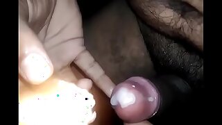 Indian slave boy melting wax on his cock from getting order from his mistress