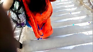 Big ASS In Orange Saree !